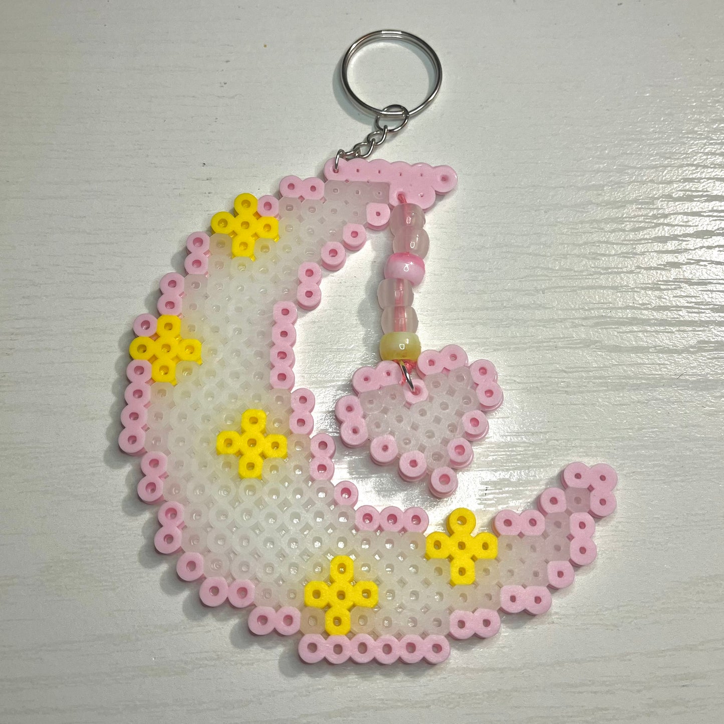 pink moon perler keychain ♡