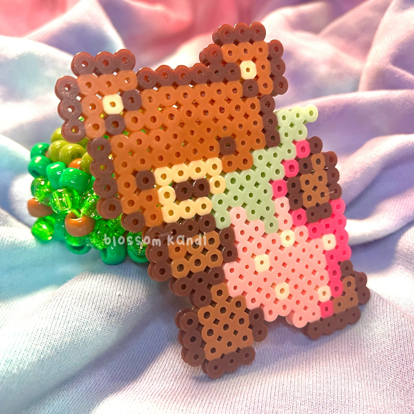 woodland strawbeary kandi cuff ♡