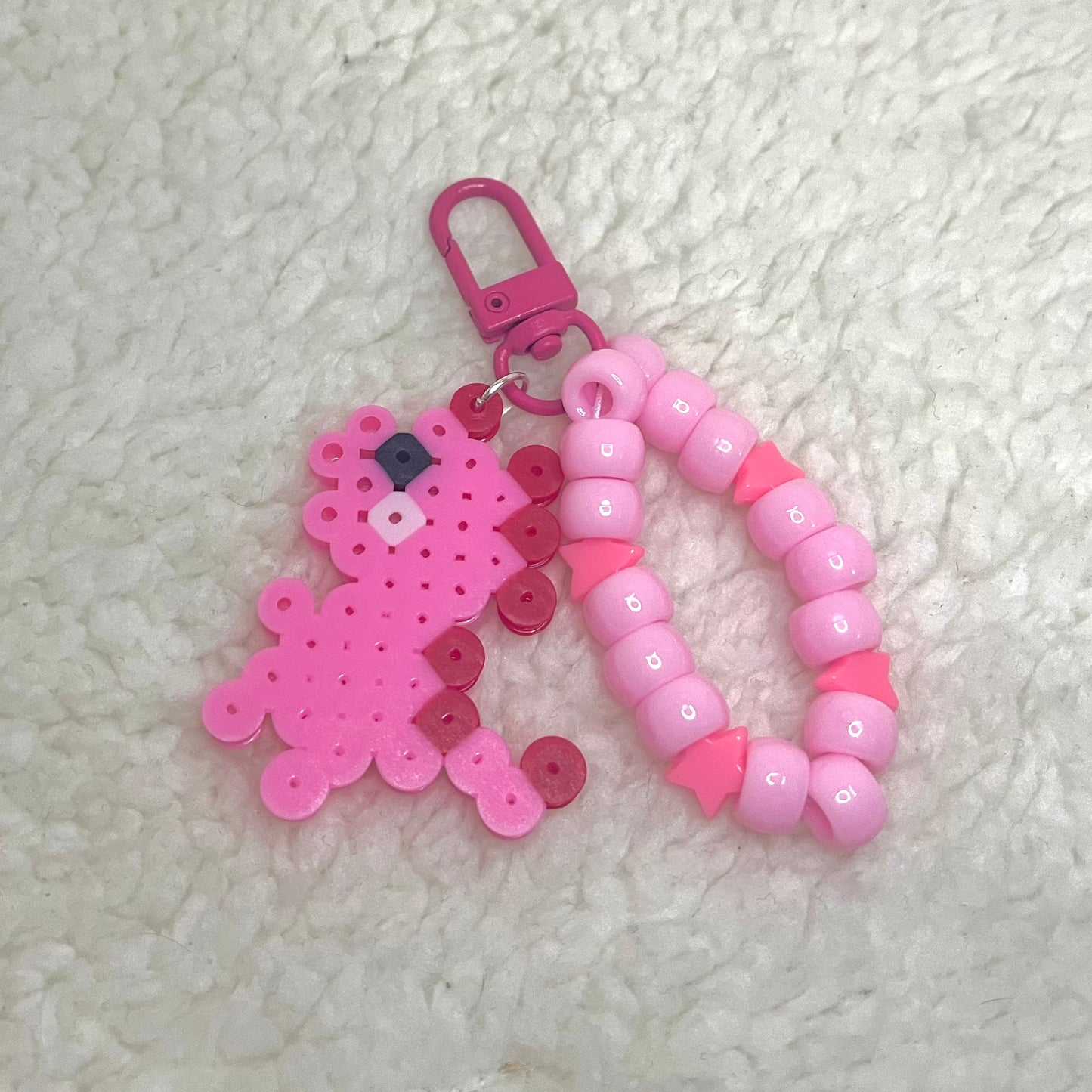 dino perler keychain ♡