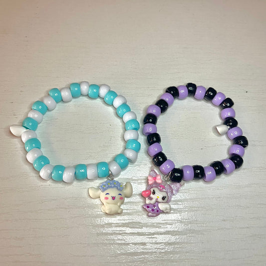 [CUSTOM] Kuromi & Cinnamoroll matching kandi ♡