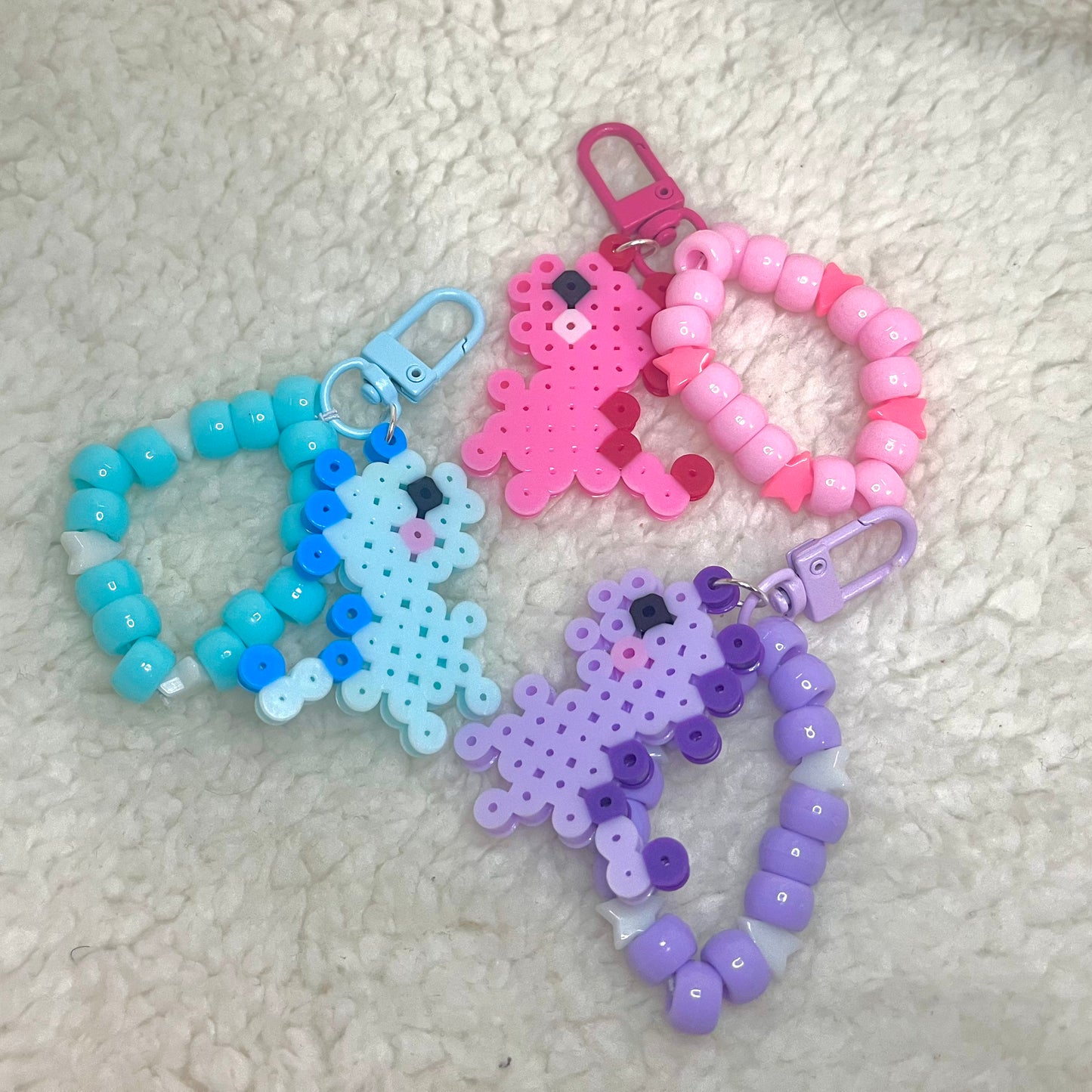 dino perler keychain ♡