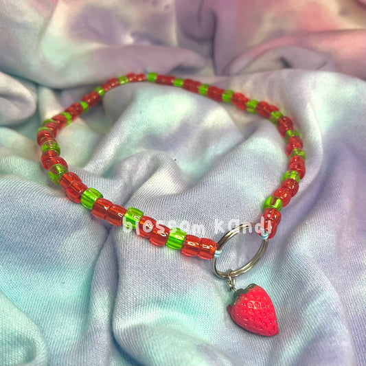 strawberry o ring choker ♡